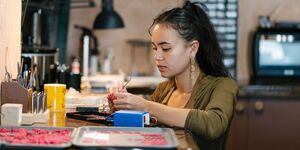 Loveness Lee making in her studio at Oxo Tower Wharf