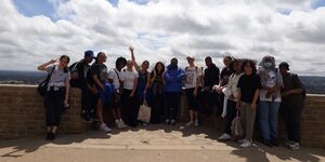 Young people on a trip to Box Hill 