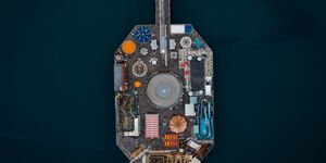 An aerial image of Brighton Pier.