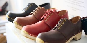 Image of a rack of shoes.