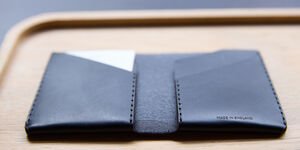 Image of a black leather wallet.