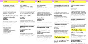 Front of timetable