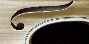 Close up of a violin.