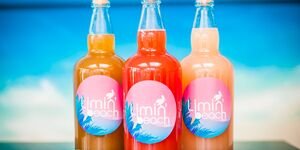 Image of three bottled drinks with the Limin logo on the front.