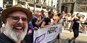 Keith at Pride as Volunteer with GMFA