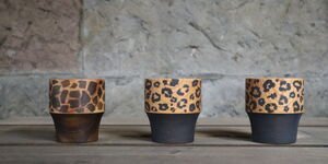 Image of ceramics with animal print.