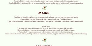 An image of the 'Chef's Selection' Christmas menu.