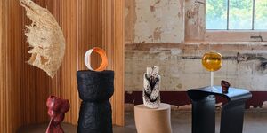 Image of the Material Matters exhibition at Bargehouse.