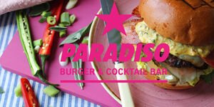 Image of burger on a plate.