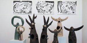 Image of a group of vases.