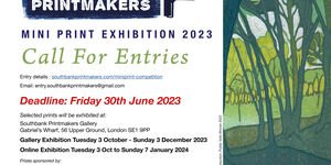 Image of the call to entry for the mini print exhibition.