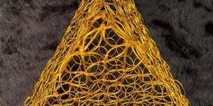 Image of a gold metal sculpture.