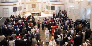 Attendees in the church