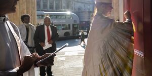 The Archbishop of Canterbury entering the church