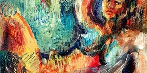 Tanri Ile Sohbetler, acrylic on watercolour 22x31cm, Azeri Aghayeva