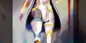 Graphic design of a female avatar.