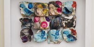 Image of a photography collage on different rocks.