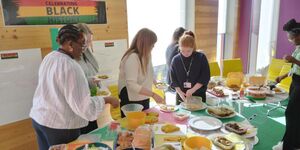 Staff tasting the foods