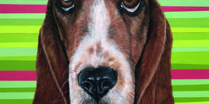 Painting of a dog.