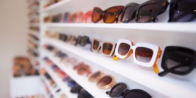 Image of a rack of sunglasses.