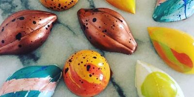 Image of colourful pieces of chocolate.