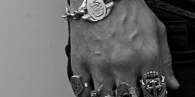 Image of jewellery on a hand.