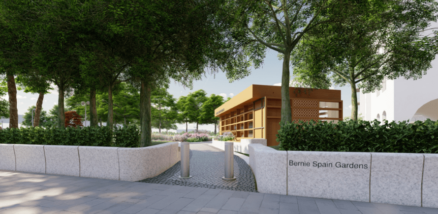 Design showing the new granite wall to be constructed