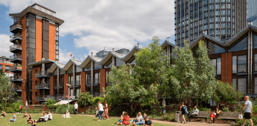 People enjoying summer picnics in Bernie Spain Gardens