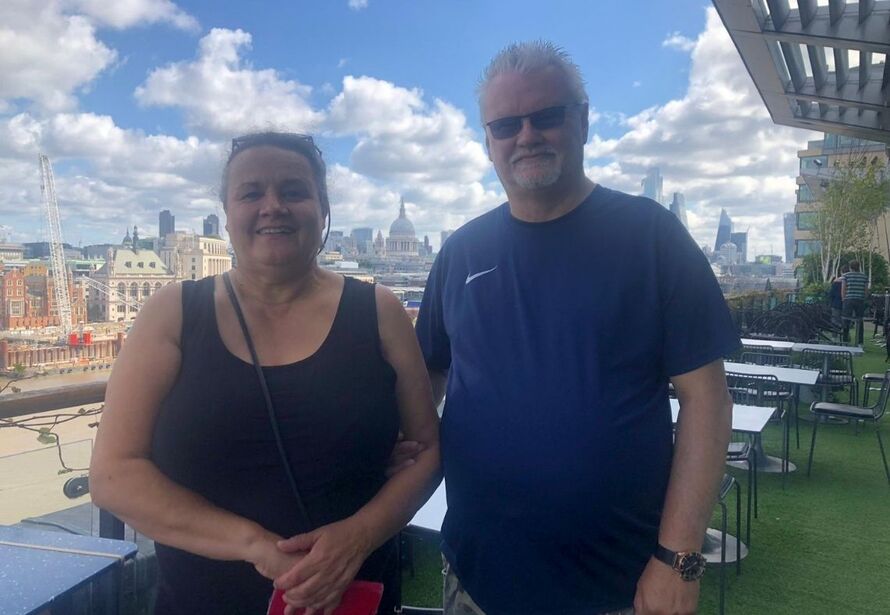 Gerry on the outdoor terrace at Oxo Tower Restuarant