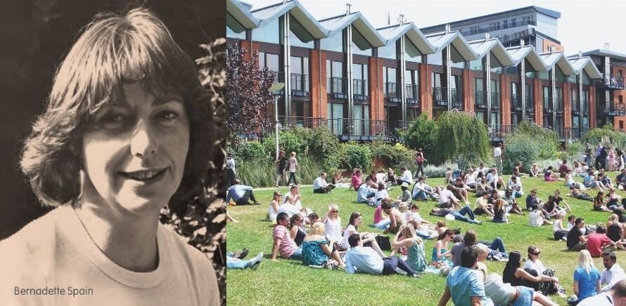 Bernie Spain the campaigner next to the gardens enjoyed by many in summer