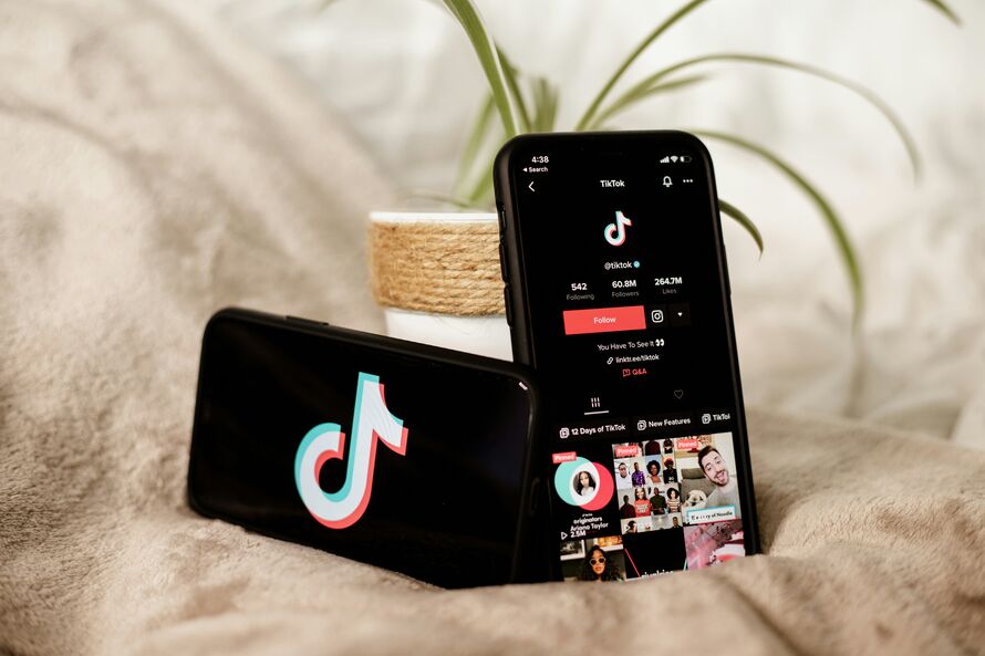 Image of a phone showing the TikTok app.